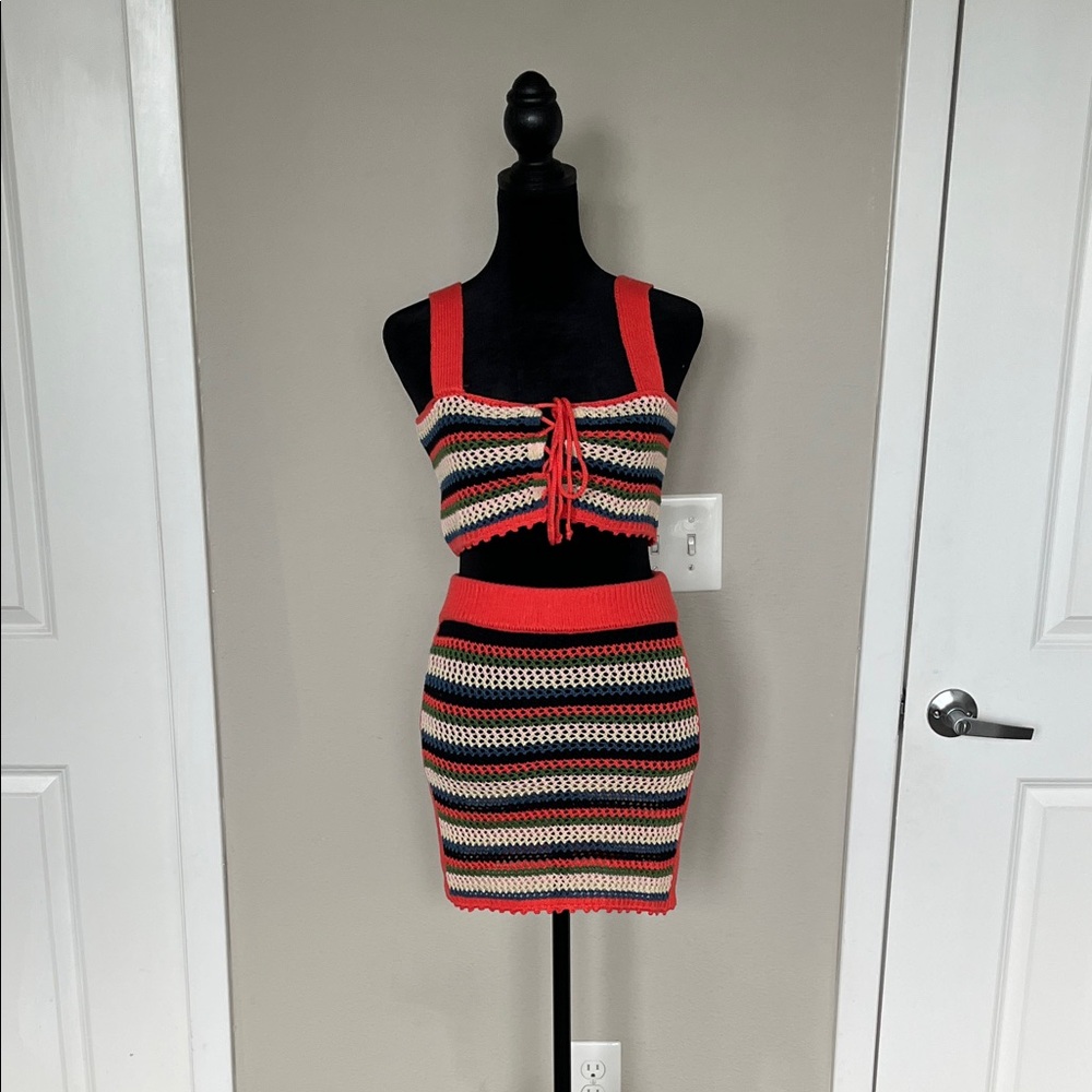 FASHION NOVA - Hole Lot Of Colors Crochet Knit Set